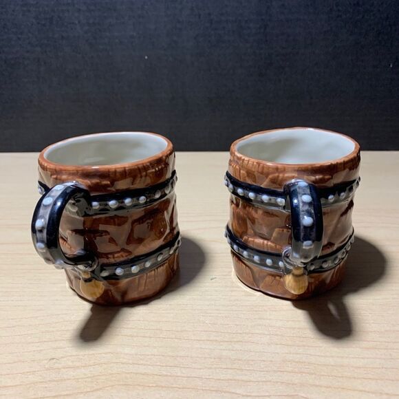 VTG KK Ceramics Barrel Mugs - Picture 2 of 7